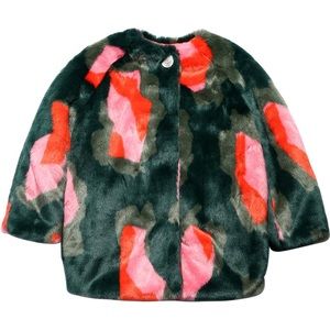 Kenzo Kids- Printed Faux Fur Coat